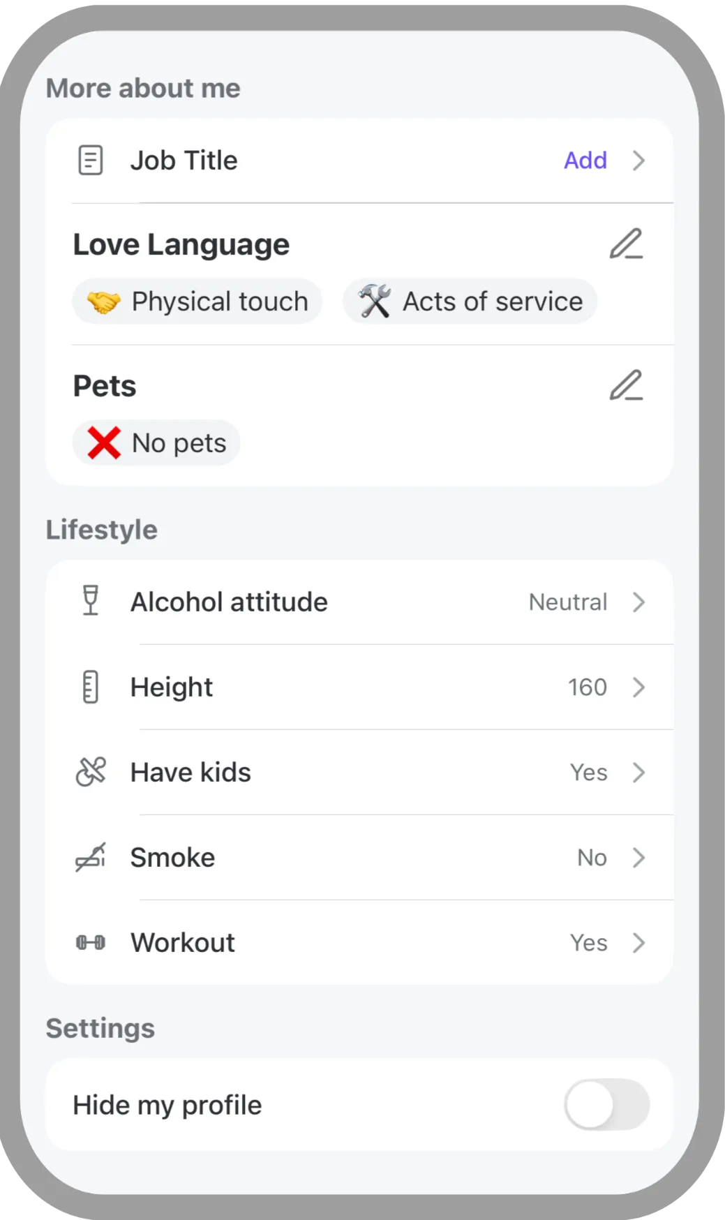 Custom filters - OURS mobile app